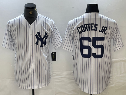 New York Yankees #65 Nestor Cortes Jr White Stitched Cool Base Baseball Jersey - Main View