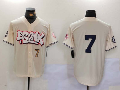 New York Yankees #7 Mickey Mantle Cream Limited Stitched Baseball Jersey - Main View