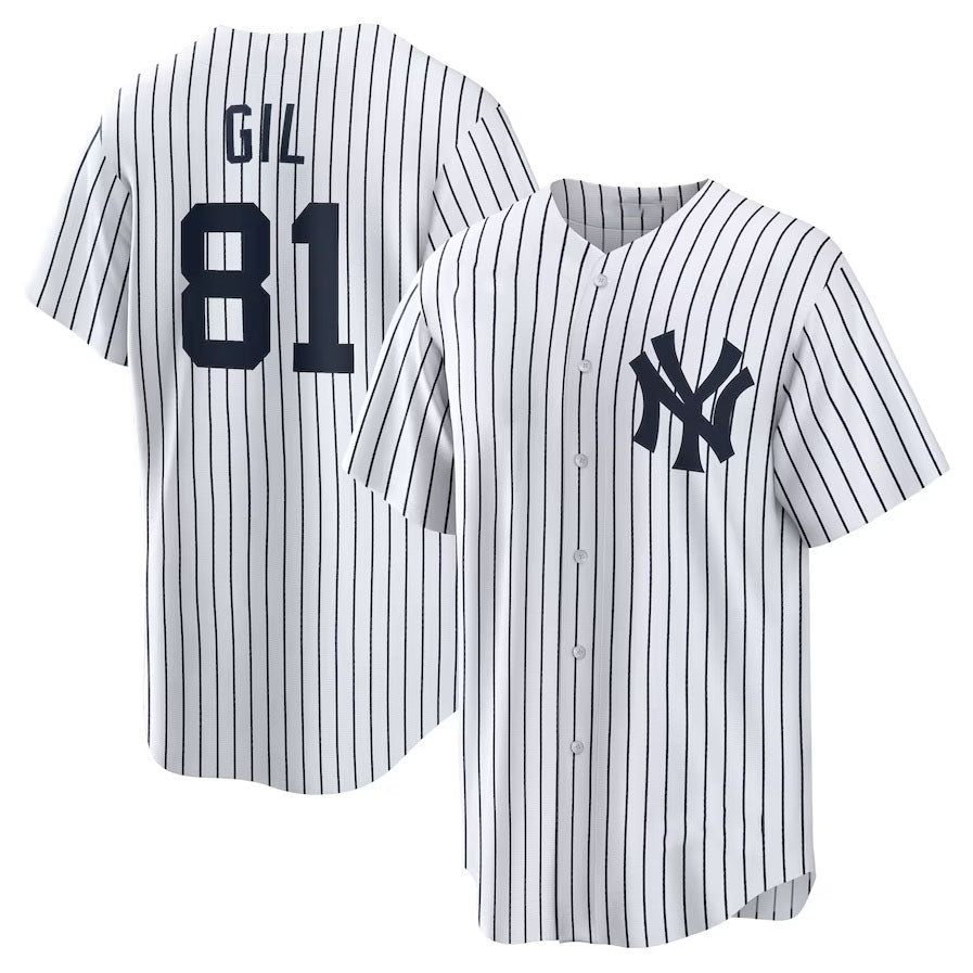 New York Yankees #81 Luis Gil Home Replica Jersey - White Stitched Baseball Jersey - Main View