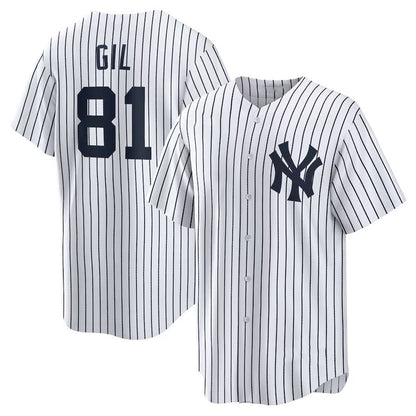 New York Yankees #81 Luis Gil Home Replica Jersey - White Stitched Baseball Jersey - Main View