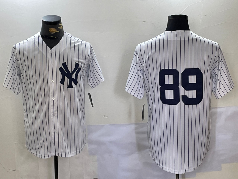 New York Yankees #89 Jasson Dominguez White Cool Base Stitched Baseball Jersey - Main View