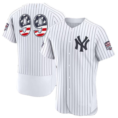 New York Yankees #99 Aaron Judge 2026 All-Star Edition Stars & Stripes White Authentic Baseball Jersey - Main View
