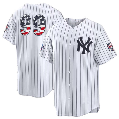 New York Yankees #99 Aaron Judge 2026 All-Star Edition Stars & Stripes White Stadium Baseball Jersey - Main View