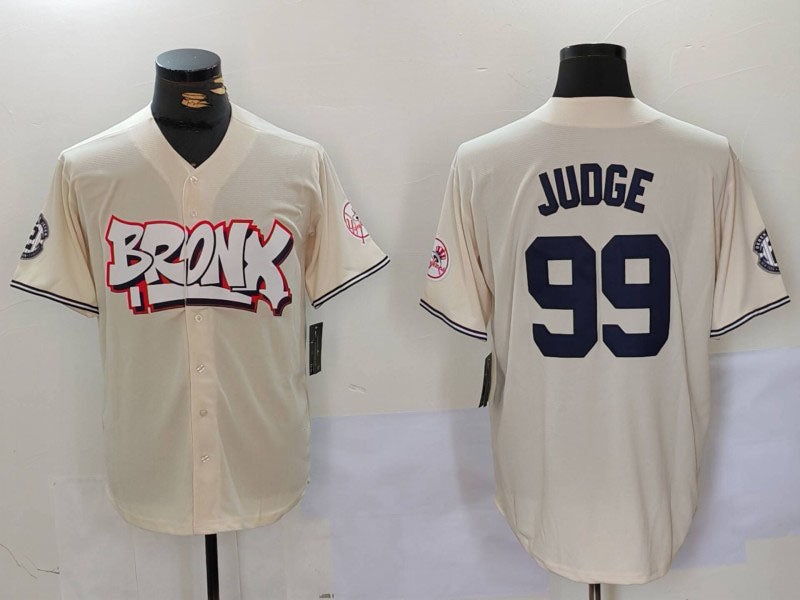 New York Yankees #99 Aaron Judge Cream Limited Stitched Baseball Jersey - Main View