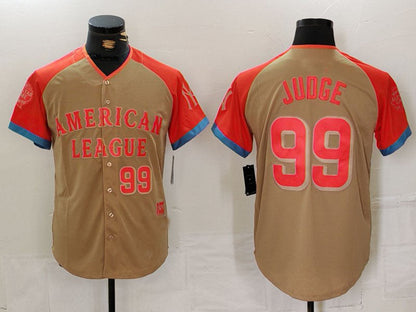 New York Yankees #99 Aaron Judge Number Cream 2024 All Star Limited Stitched Baseball Jersey - Main View