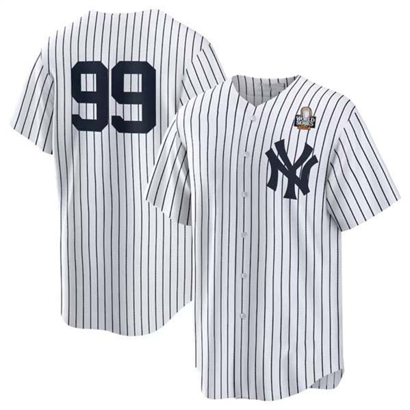 New York Yankees #99 Aaron Judge White 2024 World Series Cool Base Stitched Baseball Jersey - Main View