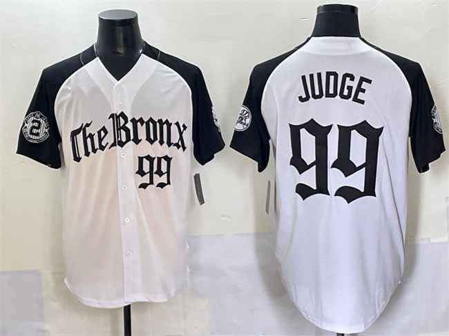 New York Yankees #99 Aaron Judge White Black 'Gothic Legacy Edition' Vapor Premier Limited Stitched Baseball Jersey - Main View