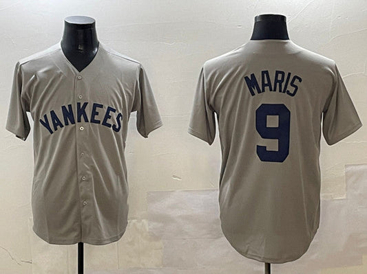 New York Yankees #9 Roger Maris Gray Cool Base Stitched Baseball Jersey - Main View