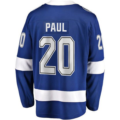 TB.Lightning #20 Nicholas Paul Fanatics Branded Home Breakaway Player Jersey Blue Stitched American Hockey Jerseys - Main View