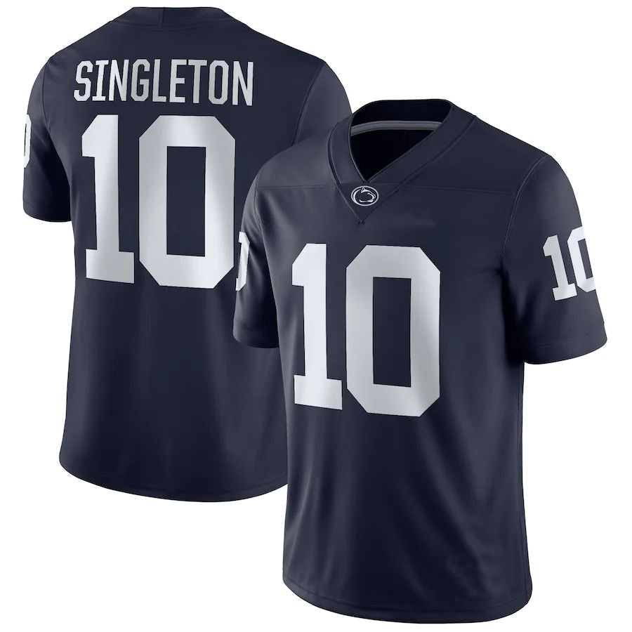 P.State Nittany Lions #10 Nicholas Singleton NIL Replica Football Jersey Navy Stitched American College Jerseys - Main View