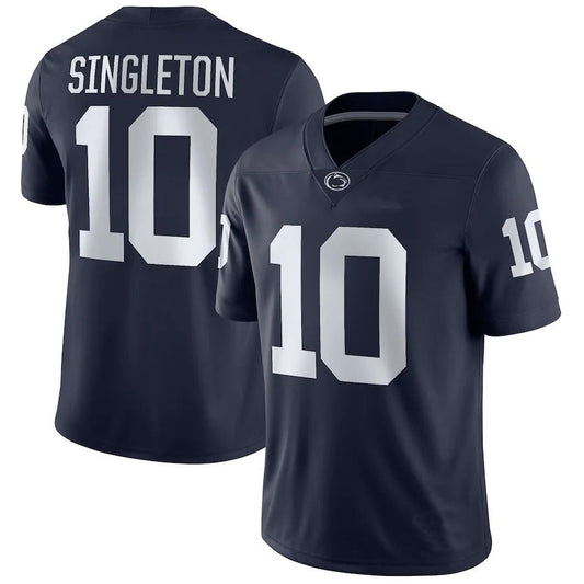P.State Nittany Lions #10 Nicholas Singleton NIL Replica Football Jersey Navy Stitched American College Jerseys - Main View