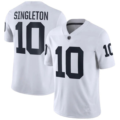 P.State Nittany Lions #10 Nicholas Singleton NIL Replica Football Jersey White Stitched American College Jerseys - Main View