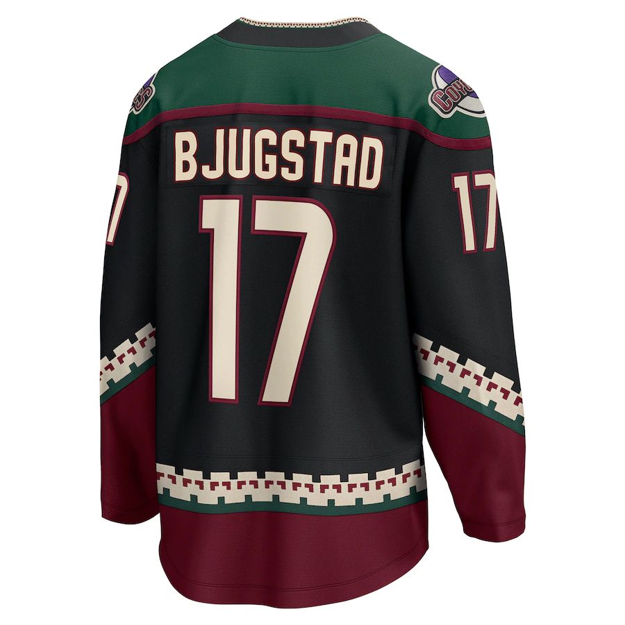 A.Coyotes #17 Nick Bjugstad Fanatics Branded Home Breakaway Player Jersey Black Stitched American Hockey Jerseys - Main View