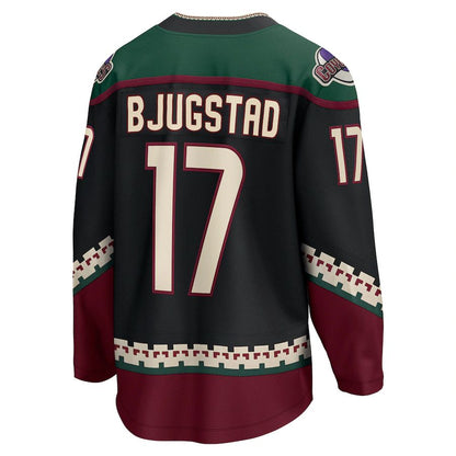 A.Coyotes #17 Nick Bjugstad Fanatics Branded Home Breakaway Player Jersey Black Stitched American Hockey Jerseys - Main View