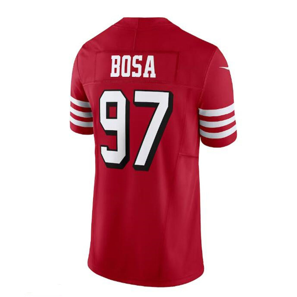 SF. 49ers #97 Nick Bosa Vapor F.U.S.E. Limited Jersey - Scarlet Stitched American Football Jersey - Main View