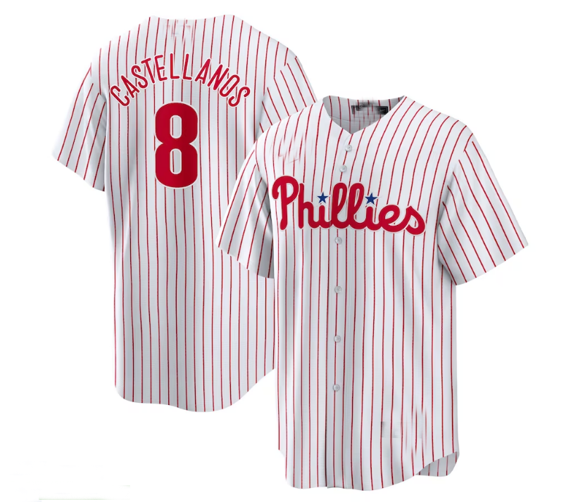 Philadelphia Phillies #8 Nick Castellanos Replica Player Jersey - White Baseball Jerseys - Main View