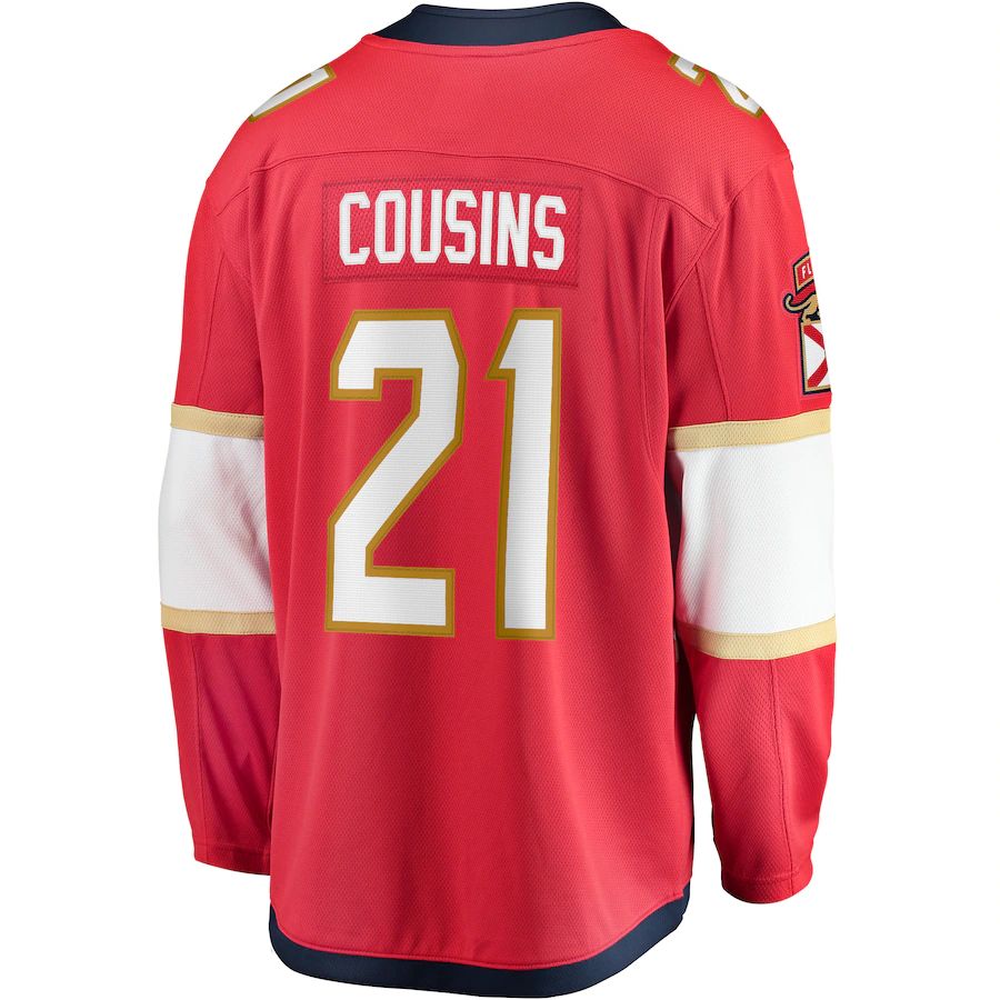 F.Panthers #21 Nick Cousins Fanatics Branded Home Breakaway Player Jersey Red Stitched American Hockey Jerseys - Main View