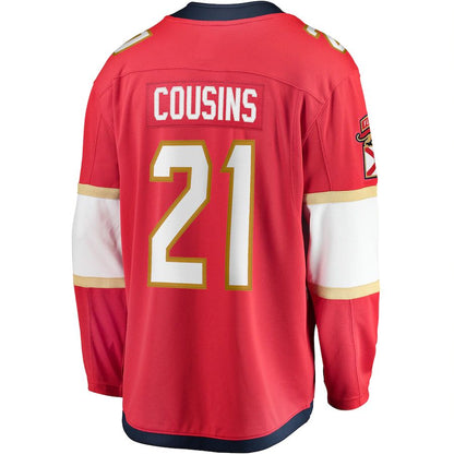 F.Panthers #21 Nick Cousins Fanatics Branded Home Breakaway Player Jersey Red Stitched American Hockey Jerseys - Main View