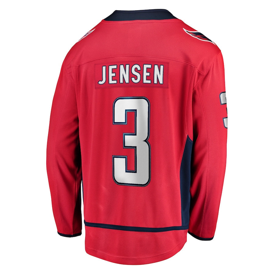 W.Capitals #3 Nick Jensen Fanatics Branded Replica Player Jersey Red Stitched American Hockey Jerseys - Main View