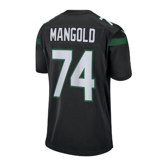NY.Jets #74 Nick Mangold Retired Player Game Jersey - Black Stitched American Football Jerseys - Main View