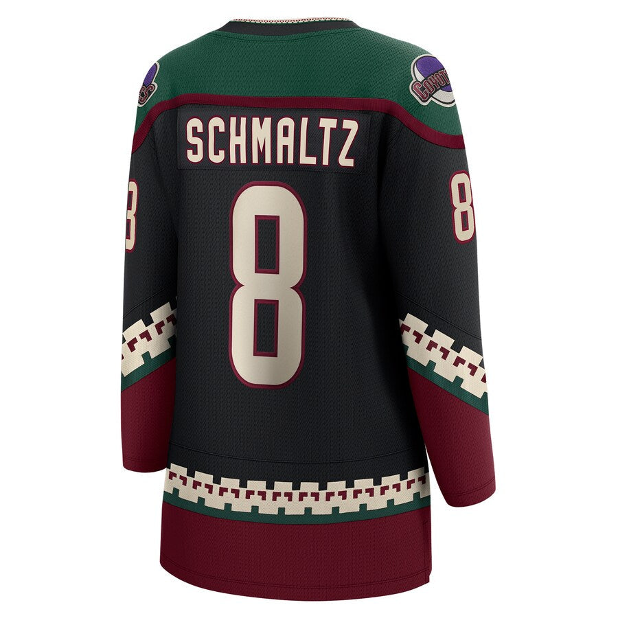 A.Coyotes #8 Nick Schmaltz Fanatics Branded Home Breakaway Player Jersey Black Stitched American Hockey Jerseys - Main View