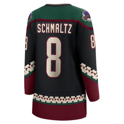 A.Coyotes #8 Nick Schmaltz Fanatics Branded Home Breakaway Player Jersey Black Stitched American Hockey Jerseys - Main View