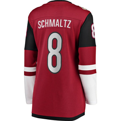A.Coyotes #8 Nick Schmaltz Fanatics Branded Home Breakaway Player Jersey Garnet Stitched American Hockey Jerseys - Main View