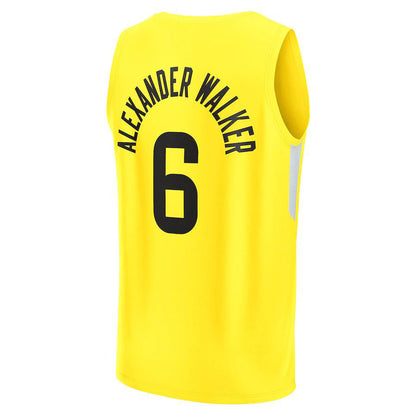 U.Jazz #6 Nickeil Alexander-Walker Fanatics Branded 2022-23 Fast Break Replica Player Jersey Icon Edition Yellow Stitched American Basketball Jersey - Main View