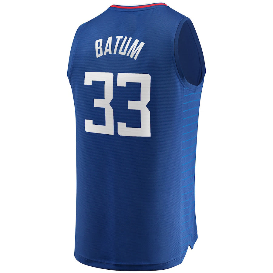 LA.Clippers #33 Nicolas Batum  Fanatics Branded 2021-22 Fast Break Replica Jersey  Icon Edition Royal Stitched American Basketball Jersey - Main View