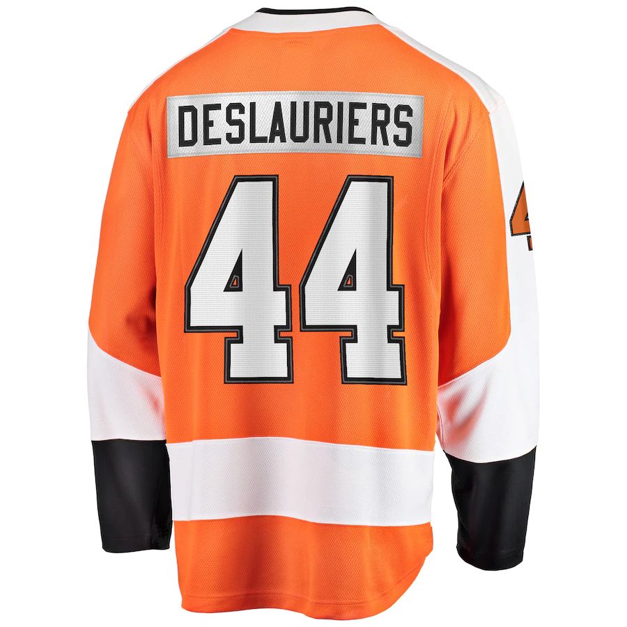 P.Flyers #44 Nicolas Deslauriers Fanatics Branded Home Breakaway Player Jersey Orange Stitched American Hockey Jerseys - Main View