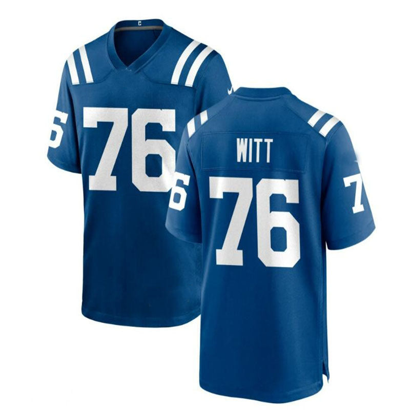 IN. Colts #76 Jake Witt Game Jersey - Royal Stitched American Football Jerseys - Main View