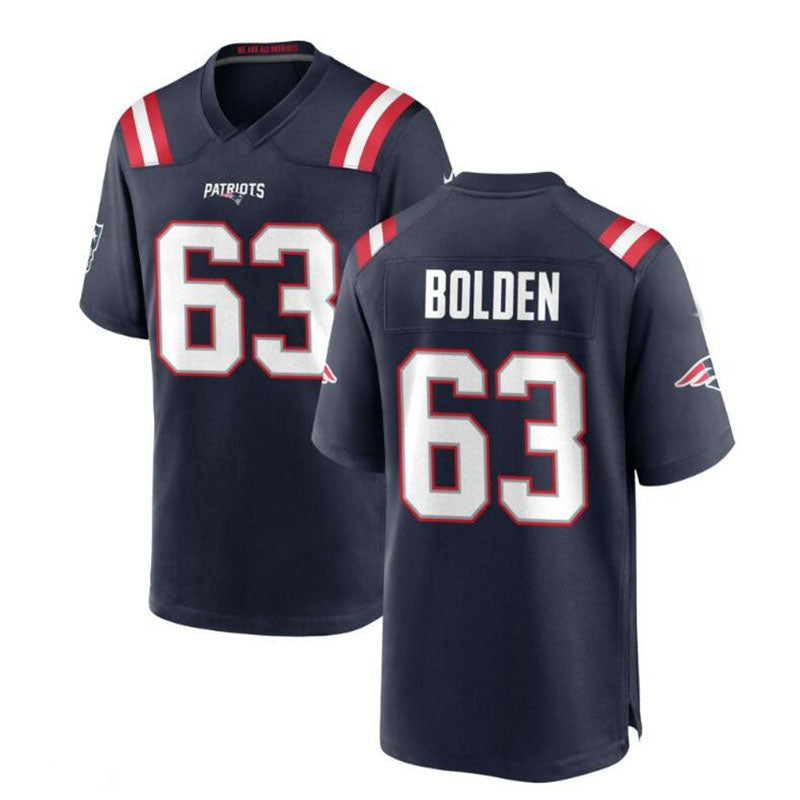 NE.Patriots #63 Isaiah Bolden Game Jersey - Navy Stitched American Football Jerseys - Main View