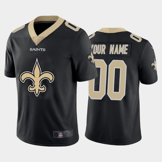 Custom NO.Saints Black Team Big Logo Vapor Untouchable Limited Jersey American Jerseys Stitched Jersey Football Jerseys - Main View