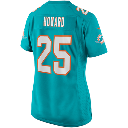 M.Dolphins #25 Xavien Howard Aqua Game Jersey Stitched American Football Jerseys - Main View