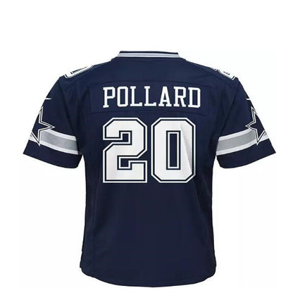 D.Cowboys #20 Tony Pollard Navy Game Jersey Stitched American Football Jerseys - Main View
