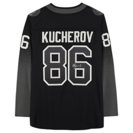 TB.Lightning #86 Nikita Kucherov Fanatics Authentic Autographed Breakaway Alternate Jersey Black Stitched American Hockey Jerseys - Main View