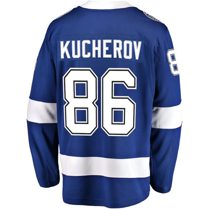 TB.Lightning #86 Nikita Kucherov Fanatics Branded Home Breakaway Player Jersey Blue Stitched American Hockey Jerseys - Main View