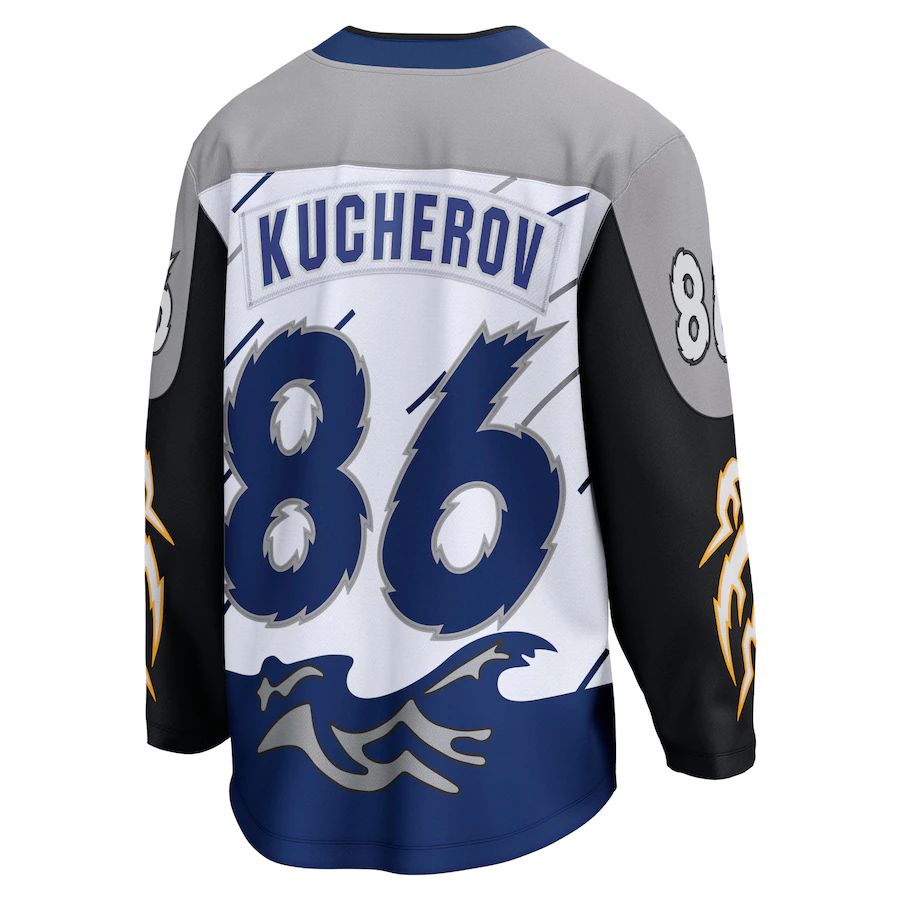 TB.Lightning #86 Nikita Kucherov Fanatics Branded Special Edition 2.0 Breakaway Player Jersey White Stitched American Hockey Jerseys - Main View