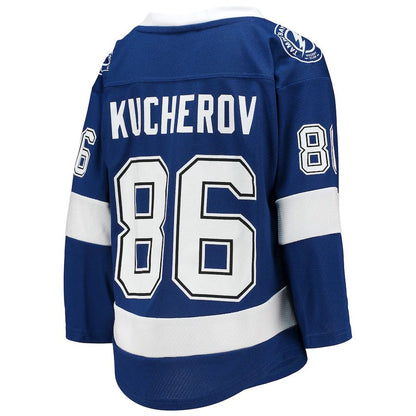 TB.Lightning #86 Nikita Kucherov Home Replica Player Jersey Blue Stitched American Hockey Jerseys - Main View