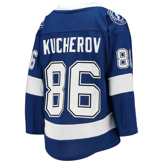 TB.Lightning #86 Nikita Kucherov Home Replica Player Jersey Blue Stitched American Hockey Jerseys - Main View