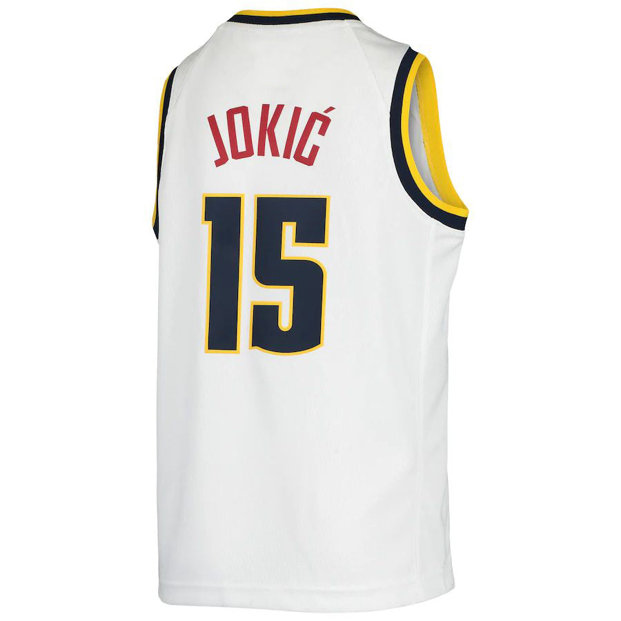 D.Nuggets #15 Nikola Jokic 2019-20 Swingman Jersey Association Edition White Stitched American Basketball Jersey - Main View