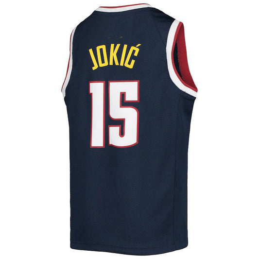 D.Nuggets #15 Nikola Jokic 2021-22 Diamond Swingman Jersey Icon Edition Navy Stitched American Basketball Jersey - Main View