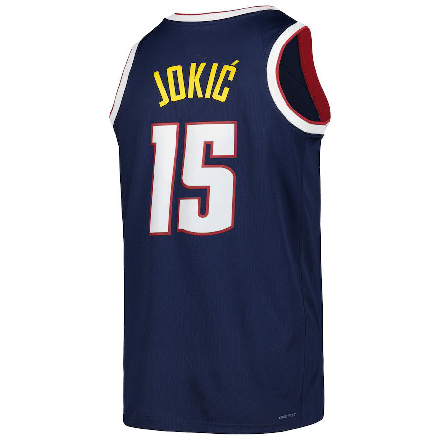 D.Nuggets #15 Nikola Jokic Unisex 2022-23 Swingman Jersey Icon Edition Navy Stitched American Basketball Jersey - Main View