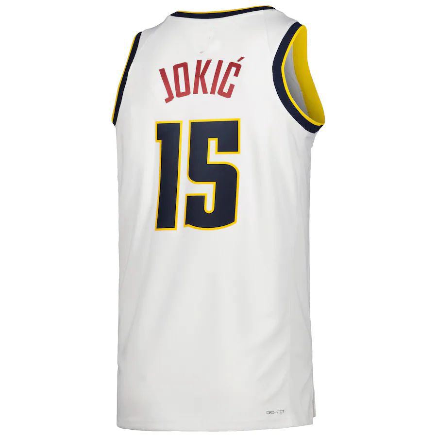 D.Nuggets #15 Nikola Jokic Unisex 2022-23 Swingman Jersey Association Edition White Stitched American Basketball Jersey - Main View