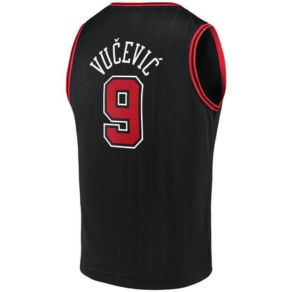 C.Bulls #9 Nikola Vucevic Fanatics Branded 2022-23 Fast Break Replica Jersey Statement Edition Black Stitched American Basketball Jersey - Main View