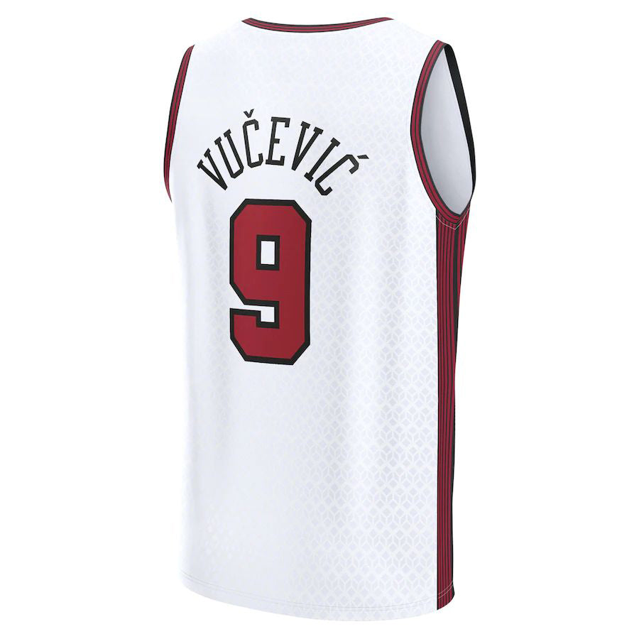 C.Bulls #9 Nikola Vucevic Fanatics Branded 2022-23 Fastbreak Jersey City Edition White Stitched American Basketball Jersey - Main View
