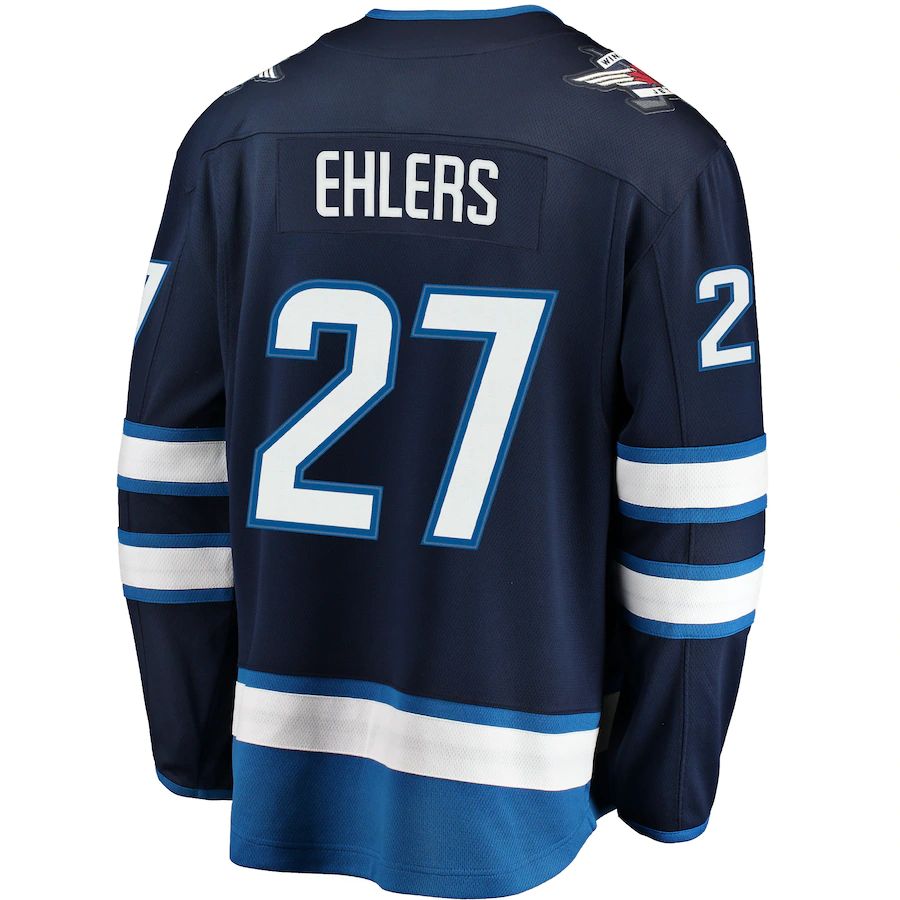 W.Jets #27 Nikolaj Ehlers Fanatics Branded Breakaway Replica Jersey Navy Stitched American Hockey Jerseys - Main View