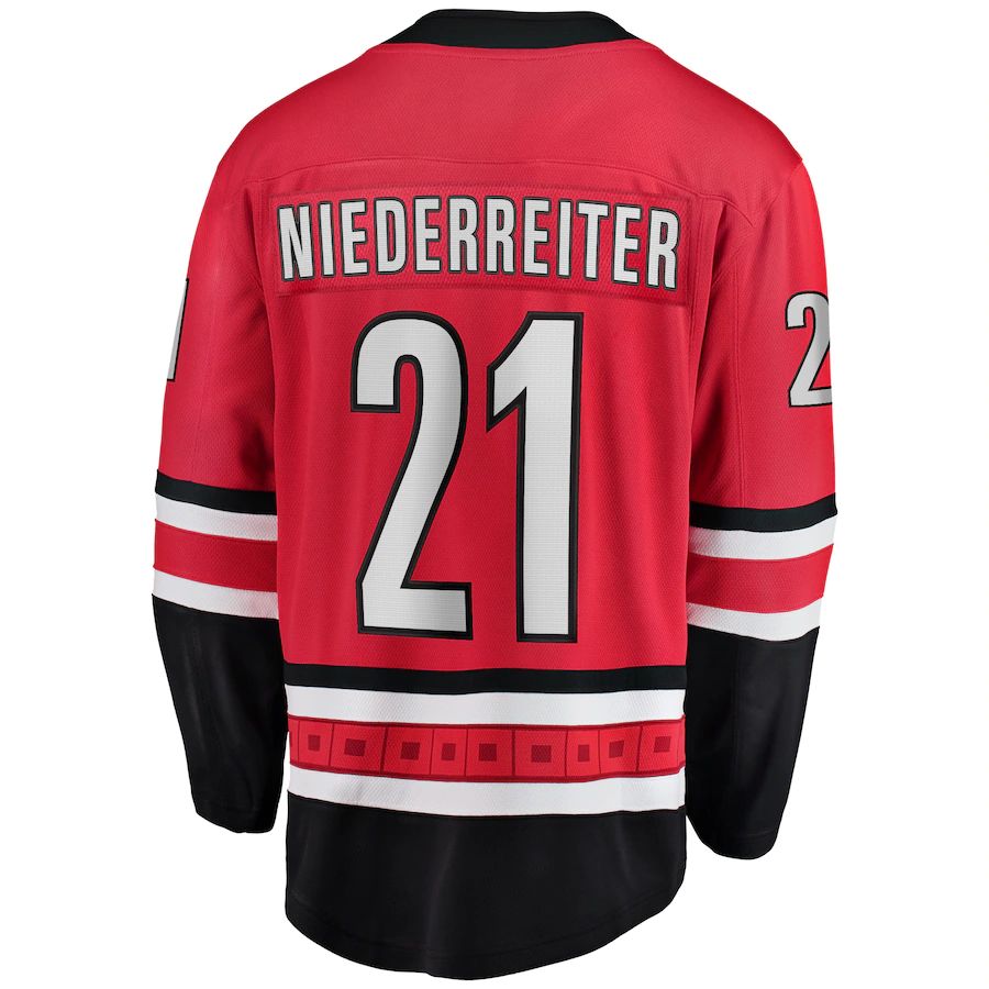 C.Hurricanes #21 Nino Niederreiter Fanatics Branded Home Breakaway Player Jersey Red Stitched American Hockey Jerseys - Main View