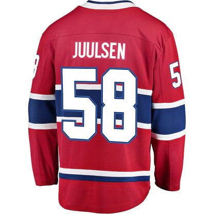 M.Canadiens #58 Noah Juulsen Fanatics Branded Breakaway Player Jersey Jersey  Red Stitched American Hockey Jerseys - Main View