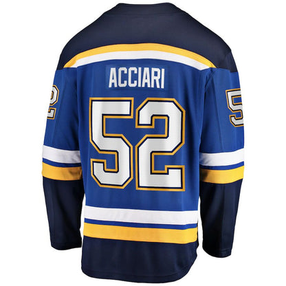 St.L.Blues #52 Noel Acciari Fanatics Branded Home Breakaway Player Jersey Blue Stitched American Hockey Jerseys - Main View